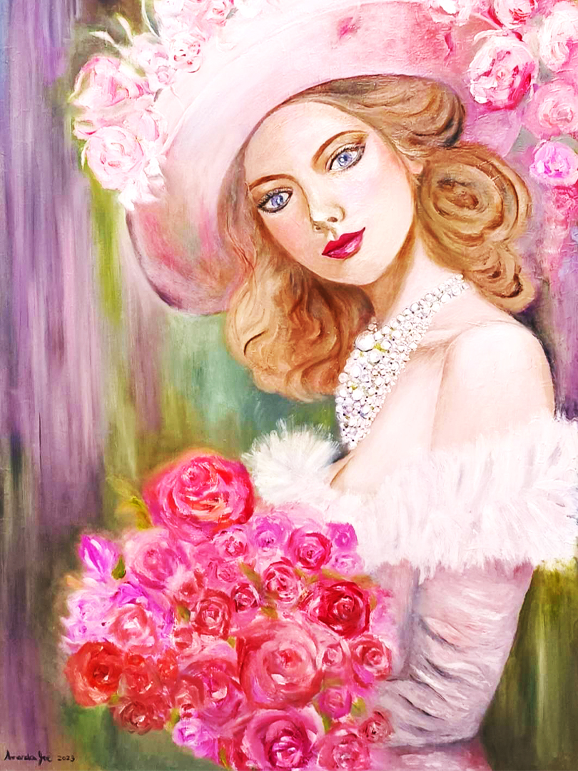 紅粉佳人-油畫